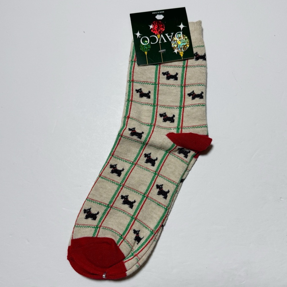 DAVCO Christmas Socks with Scottie Dog Print